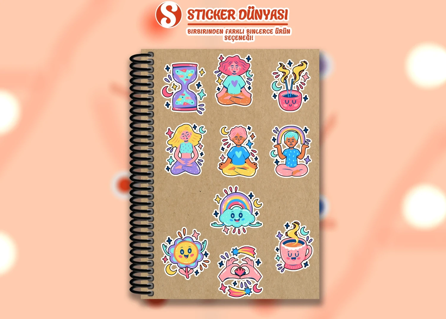 Meditasyon Temalı Dinlendirici Sticker Koleksiyonu (Meditasyon1) görsel 3